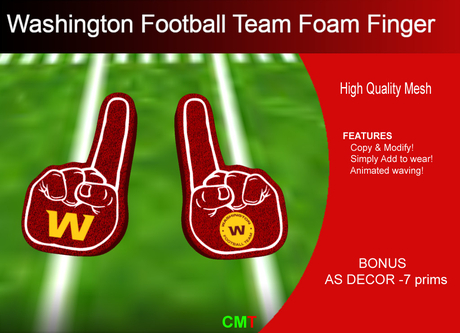 Second Life Marketplace - Washington Commanders Foam Finger